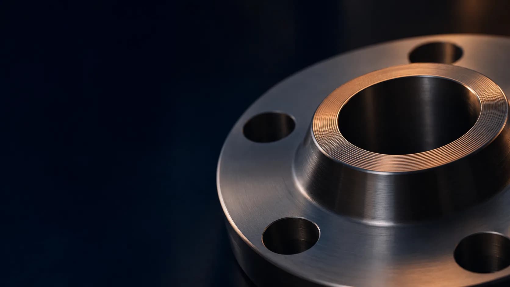 Machined raised-face flange with concentric gasket-face finish